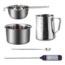 DIY手工香薰蜡烛制作套装，包含手工皂制作工具、烘焙用品、量杯和蜡熔化锅 - 5件套 - 查看 8