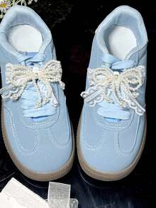 2pcs White Lace Faux Pearl Bow Shoe Clips, Elegant Shoe Decorations Suitable For Sneakers, Flats, Loafers, Wedding Party Gift For Women,Shoe Rack,Storage Saver,Outdoor,Garden,Travel Essential,Portable,Beach Essential,Graduation Season,Commencement,Graduation Ceremony,Graduation Gift,Graduation Present,Graduation Gift,Graduation Present,Congrats Grad,Congratulations Graduate,Valedictorian,Finish School,Graduation Party - Multicolor - View 1