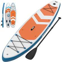 Inflable Stand Up Paddle Board 11ft * 34 "/10.6ft * 30" tablas de remo extra anchas para adultos, SUP con accesorios premium y mochila de nylon, remo ajustable, bomba de mano, 3xFin, correa - 11 pies - Ver 1