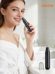 1pc Electric Nose Hair Trimmer, Nose Hair Clippers, Nose Hair Removal Tool,Professional Facial Hair Trimmer With Waterproof Dual Edge Blades, JMMO Suitable For Travel, Home, Valentine's Day Gift - Black - View 1