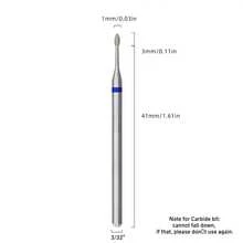 1毫米迷你火焰金刚石美甲钻头 3/32英寸 - 精密修剪角质层清洁钻头，俄式美甲钻头，用于去除角质层和清洁指甲下方 - 彩色 - 查看 9