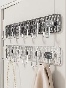 1 pieza Perchero de pared de 6 niveles multiusos sin taladro, adecuado para colgar ropa, sombreros, prendas, almacenamiento en el hogar y el baño - Multicolor - Ver 1
