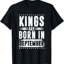 Kings Will Be Born In September Libra Virgo Gift T-Shirt - 黑色1 - 查看 1