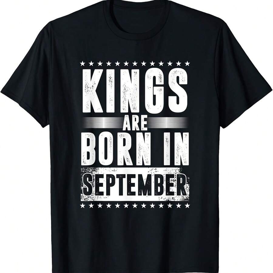 Kings Will Be Born In September Libra Virgo Gift T-Shirt - 黑色1 - 查看 1