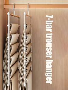 Multi-Layer Pants Hanger: This Hanger Can Create A Space-Saving, Non-Slip Wardrobe Organizer For Scarves, Jeans, And Pants. It Features Multiple Tiers And A Sturdy Design (Self-Assembly Required; Easy Installation). Suitable For Spring, Minimalist Style, And Summer Tops. - Multicolor - View 3
