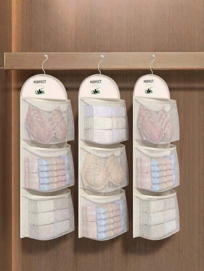 Multi-Layer Storage Hanging Bag For Socks, Underwear And Underpants, Hanging Mesh Pocket Storage Bag For Organizing Behind Wardrobe Doors