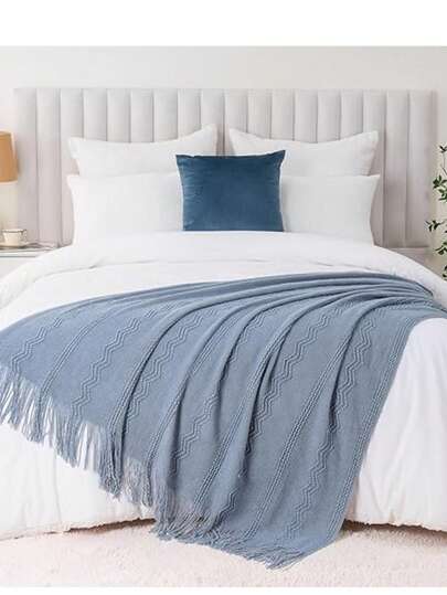 Chăn dệt kim nhẹ, thích hợp cho cắm trại, phòng máy lạnh, khăn choàng, mùa xuân/hè.