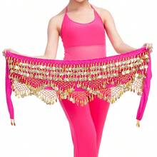 一件闪亮亮片流苏波浪肚皮舞服装，时尚舞蹈腰带，纱丽风格，适合狂欢节、派对、夜总会、海滩、异域风情服装装饰、波西米亚风、复古风 - 彩色 - 查看 6