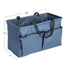 Household Essentials Blue Krush Bolsa de Lona con Bolsillos Bolsa de comestibles Reutilizable con Ribete Negro - Azul - Ver 4