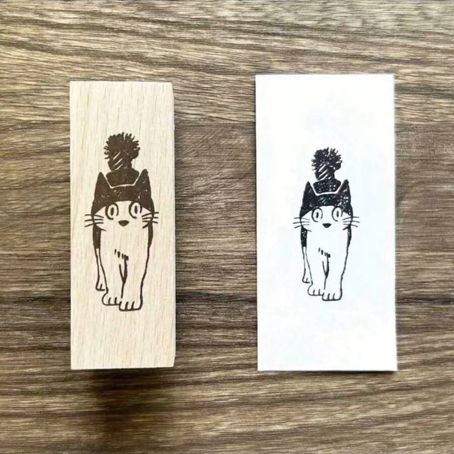 シーリングスタンプ 保育園 黒猫 名前 スタンプ 文具 猫 arte猫手帳印鑑高精密網点ケヤキ手帳印鑑diy - BB - チェックする 1
