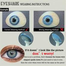 EYESHARE 1Pair Suitable For Eyes Natural Brown Gray Cosmetic Black Soft Lens Blue Eye Makeup, Annual Disposable - Brown - View 7
