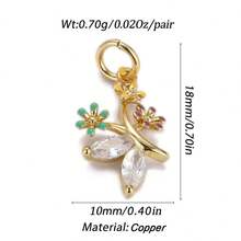 1件铜质极简主义个性化嘻哈动物海龟豹迷你吊坠，DIY手链项链耳环首饰配件 - 彩色 - 查看 19