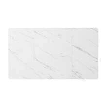 Dining Table 140 X 80 Cm (1 Piece), Modern Kitchen Table, Metal Frame, Rectangular Table With Modern Marble Pattern, Adjustable Feet, Ideal For Dining Room Or Living Room, White/Gold - Black - View 4