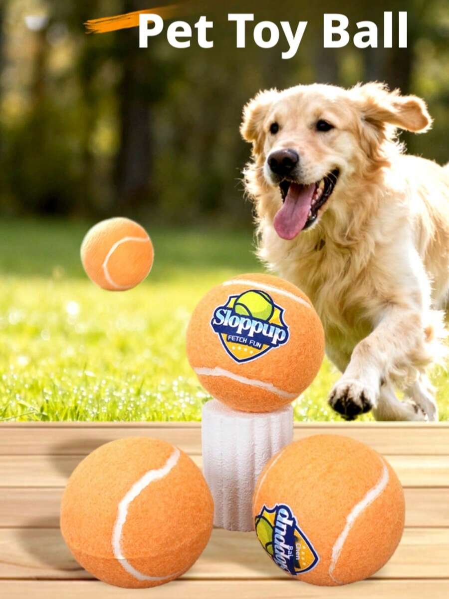 3/6 Pcs Pet Toy Ball, Orange Interactive Ball Toy, Dog Teething Toy, Tear-Resistant And Chew-Resistant, Pet Entertainment Toy, Pet Supplies, Suitable For All Dog Breeds. - Multicolor - View 1