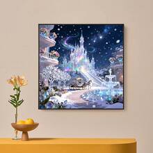 1 pieza 40x40cm/15.7x15.7in Pintura de diamantes sin marco DIY, Hermoso castillo, Pintura de diamantes de perforación completa, Kit de pintura de diamantes cuadrados/redondos, Decoración de pared hecha a mano para el hogar y la oficina, Regalo - Ver 4
