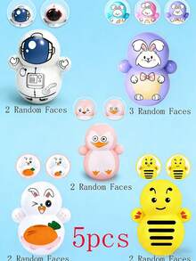 5pcs Cartoon Mini Roly-Poly Penguin, Carrot, Rabbit, Bee, Pet Cat Interactive Toys - Multicolor - View 7