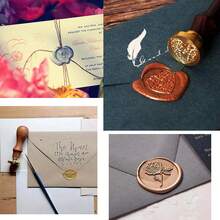 Conjunto de 5/12 bastões de cera metálica em cores sortidas com pavio para selar documentos, perfeitos para convites de casamento, envelopes, decoração de embalagens e ideias para presentes de Natal. - Bastão de cera central - Ver 6