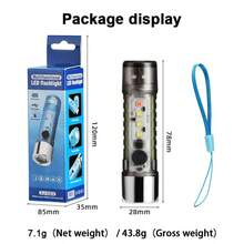 Portable Rechargeable Mini LED Flashlight With Magnetic Port, 6 Light Modes, Compact Tactical Flashlight For Camping, Fishing, Emergencies And Outdoors - Multicolor - View 5