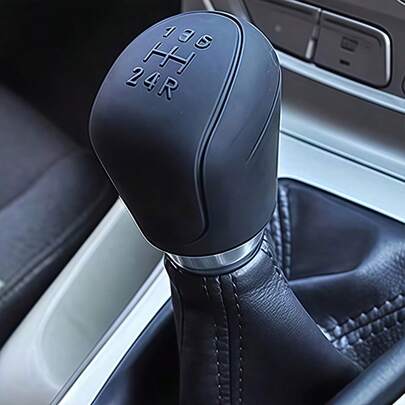 1pc Silicone Car Gear Shift Knob Cover, Anti-Slip Shock Absorbing, Manual 6-Speed Gear Head Protector Interior Accessory
