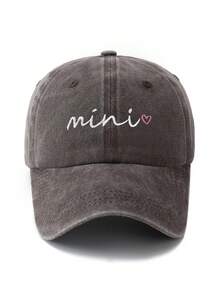 MAKEFGE 1pc Women's Embroidered Fashion "MAMA" Letter Mini Adjustable Size Sun Protection Outdoor Casual Baseball Cap, Suitable For Daily Matching - 1 Piece Of Love - View 13