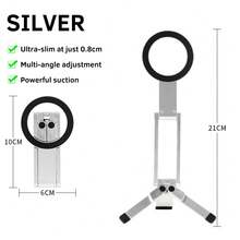 Foldable Magnetic Phone Tripod Holder Rotating Desktop Stand Handheld Selfie Stick Bracket - Universal - View 15