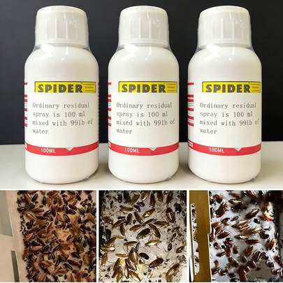 Spring Cockroach Pesticide, Plant Protection, Broad-Spectrum InsecticideCockroach Odor Repellent, Cockroach Odor Remover, Indoor Cockroach Repellent (Suitable For Pets), Household Cockroach Repellent, Cockroach Repellent, Cockroach Control - 100ml