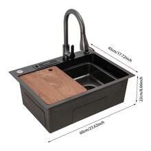 YUNRUX Kitchen Sinks - Black - View 2