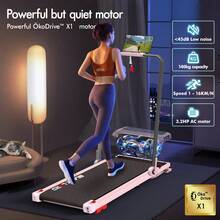 BLACK LORD Walking Pad, Treadmill For Home, LED Display, Running Machine With 2-Level Incline, 140KG Capacity, No Assembly - Pink - View 7