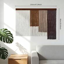 1 szt. ręcznie tkany gobelin, zupełnie nowy, tkany gobelin w stylu boho, kreatywny design, rękodzieło, dekoracja ścienna w stylu vintage, odpowiedni do salonu, sypialni, przedpokoju, mieszkania, kolekcjonerska dekoracja do domu, makrama ścienna - one-size - Zobacz 5