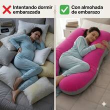 Almohada de Embarazo y Lactancia Fucsia con Gris  Máximo Descanso para Mamá y Bebé - Fuscia con Gris - Ver 4