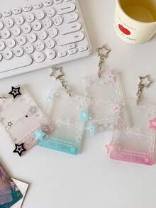 1 PC Acrylic Star Card Holder, Idol Idol Card Storage Protective Case, 3-Inch Display Pendant, Keychain - Multicolor - View 7