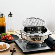 1件套日式温控不锈钢深炸锅电磁炉燃气火锅日式天妇罗多功能汤锅野餐炊具及配件 - 奶油鍋 - 查看 3