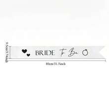1pc "Bride-To-Be" Bachelorette Party Sash - White Sash With Black Letters, Suitable For Bridal Shower - Bridesmaid Party Decor And Accessories, Wedding And Engagement Party Favors, Photo Booth Props, Engagement Gift Favors "Miss" To "Mrs" Sash - White - View 5