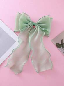 1pc Sweet Pink Princess Style Lace Bow Decor Wave Ribbon Spring Hair Clip, Elegant And Soft Spring Hair Accessory, School Stuff, College, Pink Hair Clips, Bows, Cute, Classy, Winter Outfit Women, Girly, Accessories, Valentines Accessories, Hair Accessories Women - 杏色 - 查看 7
