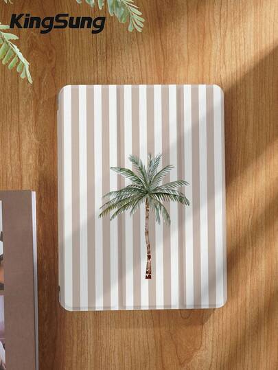 Kingsung Coconut Tree & Stripes Pattern Tablet Protective Case,Compatible With 9.7/10.2/10.5/10.9/12.9/Pro 11, 10th Gen,Compatible With Samsung Galaxy Tab S6 Lite 10.4 Inch,Compatible With Kindle Paperwhite 12th Gen 2024,Kindle 11th Gen 2022,Kobo Clara Colour,Soft Anti-Fall Protection,Smart Stand/Automatic Wake Up/Sleep
