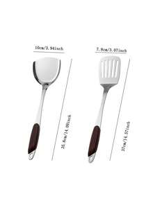 4件/6件套仿桃木厨房用具套装，不粘锅铲、汤勺、长柄勺，家用烹饪工具 - 彩色 - 查看 4