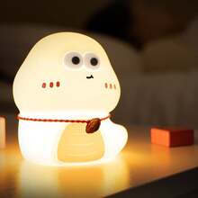 可爱蛇形硅胶轻触灯，卧室睡眠护理床头护眼氛围灯 - 小白蛇{暖光+七彩} - 查看 6
