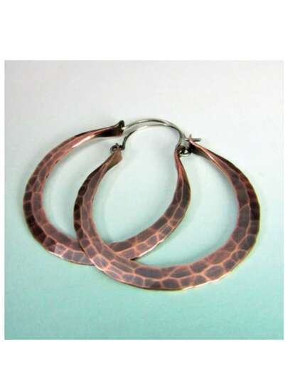 1 par de pendientes de aro vintage con textura, pendientes redondos grandes, adecuados para uso diario casual, regalo perfecto para ella