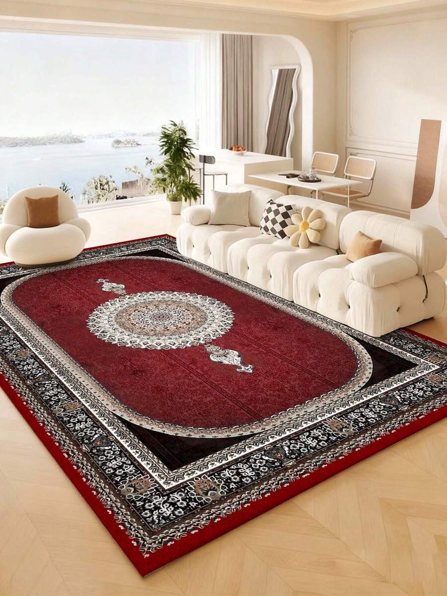 1件装欧式室内装饰大地毯,新款仿羊毛可水洗底室内地毯,客厅地毯,沙发地毯,卧室地毯,床边防滑垫,房间地垫,餐厅厨房地毯,办公椅垫,玄关门垫,户外野餐毯,户外露营垫 - 多色-1 - 查看 1