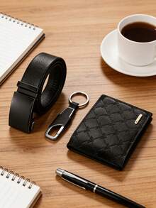 Bộ quà tặng đa năng dành cho nam giới (ví da PU, thắt lưng, bút bi, móc khóa), có thể khắc tên, phù hợp cho doanh nhân, bạn trai/anh trai/bạn bè cao cấp, quà sinh nhật, đám cưới, ngày Valentine, sử dụng hàng ngày trong công việc/học tập/văn phòng, quà tặng Valentine lãng mạn, phong cách công sở thường ngày, quà kỷ niệm. - Nhiều màu - Xem 9