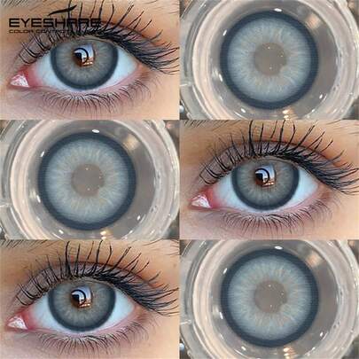  EYESHARE 1 Pair Brown Color Eye Makeup Blue Soft Annual Glasses Green Cosmetic Soft Lens Suitable For Dating Or Daily Wear, Comfortable And Natural Cosmetic