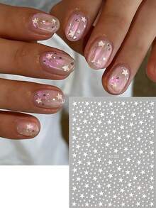 FULL BEAUTY 全息迷你星星美甲贴纸 Y2K 美甲混合尺寸镜面五角星朋克美甲 IN 春夏滑贴美甲适合女性和女孩 DIY 美甲用品 - 彩色 - 查看 5