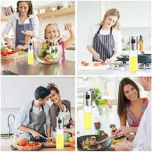 1个橄榄油喷雾器，带刻度，100毫升橄榄油喷雾瓶，适用于沙拉、烧烤、烘焙和厨房（银色） - 銀色 - 查看 5