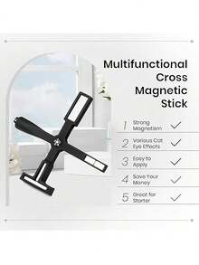 五合一美甲磁力工具，强力美甲磁笔配硅胶保护套，多功能磁棒3D猫眼磁性美甲凝胶艺术，适用于美甲沙龙、工作室或家庭使用 - 黑色 - 查看 6