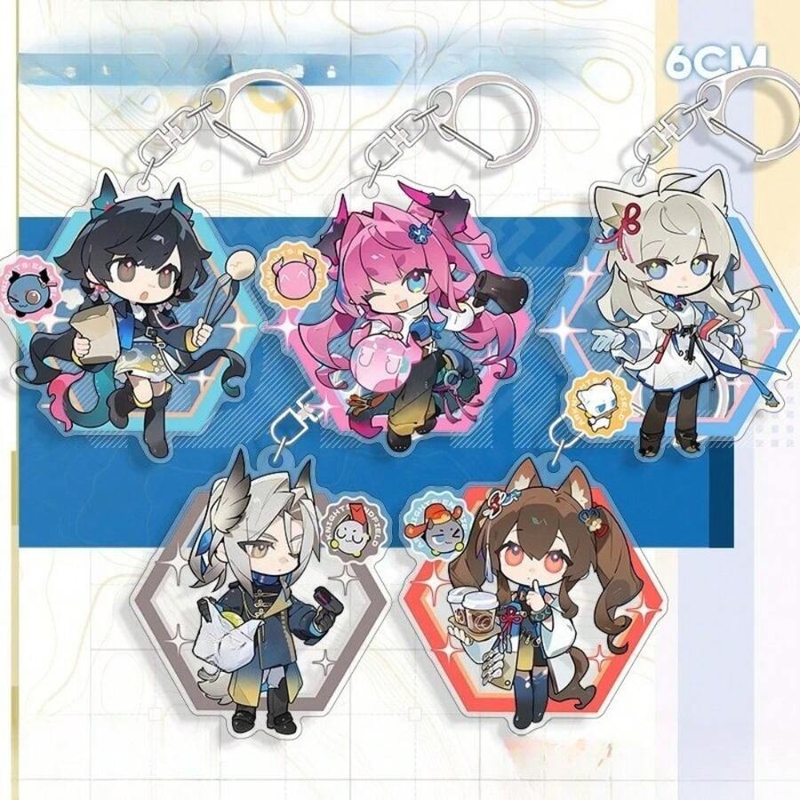 Figura de Endfield Game Jun Wei Yifeng Chen Qianyu Gilberta Pei Li Llavero de acrílico con colgante de dibujos animados en versión Q para regalos - Multicolor - Ver 1