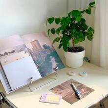 1pc Detachable Multi-Purpose Tablet/Phone Stand, Desktop Book/Recipe Display Holder, Iron Art Portable Reading Rack, Unisex Holiday Gift - Multicolor - View 7