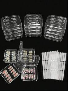 5/10/20pcs Transparent Nail Polish Storage Box With Lid, Plastic Nail Art Display Case - 10 Nail Storage Boxes (excluding Nails) - View 3