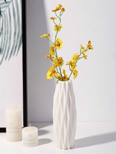 1pc Plastic Vase, Nordic Style, Living Room Shatterproof Artificial Flower Vase, Creative Minimalist Fresh Flower Vase