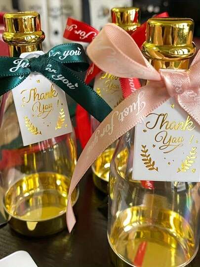 12pcs Champagne Bottle Gift Boxes - Plastic Gift Containers Suitable For Weddings, Birthdays And Vintage Parties - Applicable For Party Favors, Wedding Parties, Holiday Celebrations, Engagements, Anniversaries, Wedding Table Decor, Holiday Atmosphere Decoration, Wedding Decorations, Party Decorations