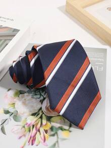 1 pieza Corbata de hombre a rayas versátil y casual, adecuada para el uso diario, negocios y ocasiones de fiesta - Multicolor - Ver 12